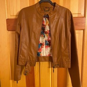 Jou Jou Women’s Faux Leather Moto Jacket